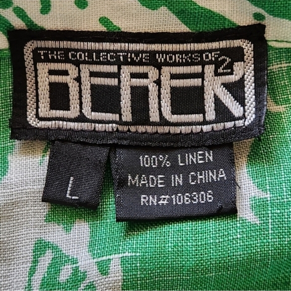 Berek Designed Linen Jacket • Botanical Print • Statement Detail • Size L - Picture 3 of 15